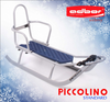 Sanki metalowe Adbor Piccolino Standard z oparciem i pasami kolor: SREBRNY