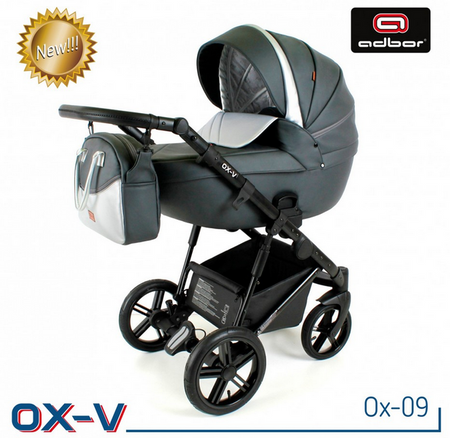 Wózek dziecięcy ADBOR OX-V 2w1 + Torba + Pokrowiec + Moskitiera + Uchwyt na butelkę (kolor: Ox-09)