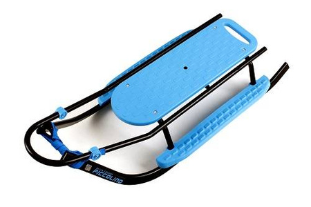 Sanki metalowe Adbor Piccolino Standard z oparciem i pasami kolor: SREBRNY