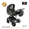 Wózek dziecięcy ADBOR OTTIS BLACK 2022 3w1 + Torba + Pokrowiec + Moskitiera + Uchwyt na butelkę + Fotelik kolor: Ob-02