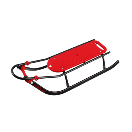 Sanki Polskie metalowe Adbor Piccolino Black Edition + Gratis Latarka - sanki z oparciem i pasami kolor: Czerwono-Czarny