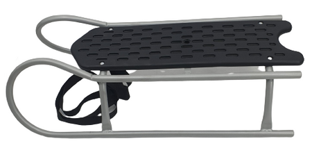 Sanki metalowe Adbor Piccolino Standard z oparciem i pasami kolor: SREBRNY