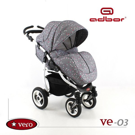 Wózek spacerowy ADBOR VERO DWUKIERUNKOWY !!!NOWOŚĆ!!! + Plecak (przewijak) + Pokrowiec + Uchwyt na butelkę (kolor: VE-06)