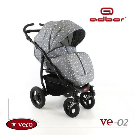 Wózek spacerowy ADBOR VERO DWUKIERUNKOWY + Plecak (przewijak) + Pokrowiec + Uchwyt na butelkę kolor: VE-02