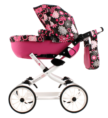 Wózek dla Lalek Składany Głęboki Adbor Viki Gondola + Torba + Koszyk (kolor: Vi-08)
