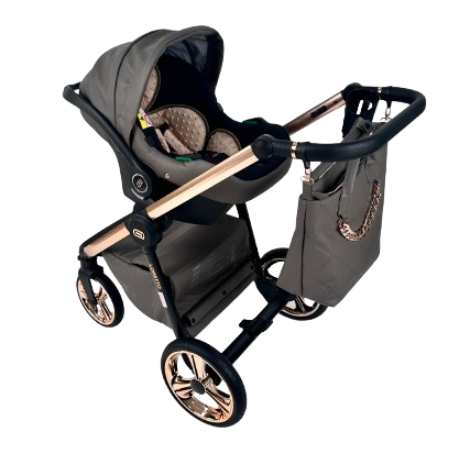 Wózek dziecięcy ADBOR LORETTO LUX STARS 3w1 + Torba + Pokrowiec + Moskitiera + Fotelik CAPRI (kolor: 22 - GONDOLA LUSTRZANA MIEDŹ)