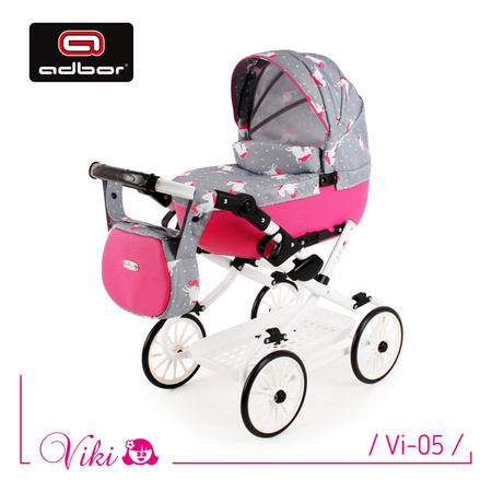 Wózek lalkowy ADBOR LILY Stelaż SPORT + Torebka + Koszyk (kolor: Ls-12)