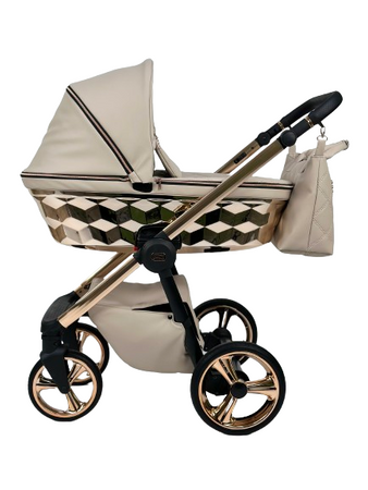 Wózek dziecięcy ADBOR LORETTO LUX STARS 2w1 + Torba + Pokrowiec + Moskitiera (kolor: 03 - GONDOLA LUSTRZANA MIEDŹ)