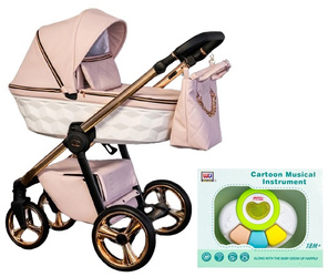 Wózek Dziecięcy Wielofunkcyjny Adbor Destello (LORETTO) 2w1 Gondola Spacerówka + Torba + Pokrowiec + Moskitiera + GRATIS ZABAWKA (kolor: 20 - Gondola Biała)