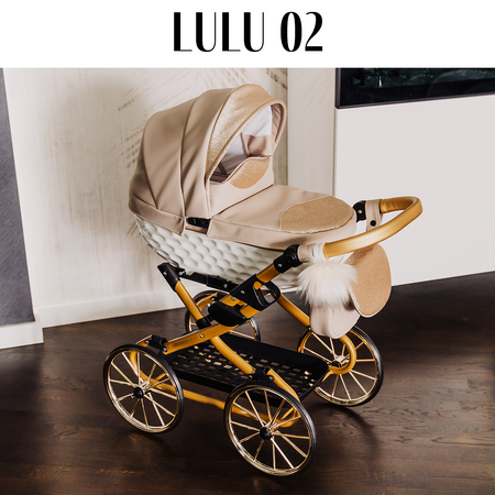 Wózek dla Lalek z EKOSKÓRY ADBOR LULU + Specjalny Gratis + Torebka + Koszyk + Ozdoba (kolor: 02) !!! NOWOŚĆ 2025 !!!