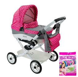 Wózek lalkowy ADBOR LILY Stelaż Classic + Torebka + Koszyk (kolor: Lc-08)