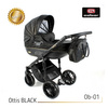 Wózek dziecięcy ADBOR OTTIS BLACK 2022 3w1 + Torba + Pokrowiec + Moskitiera + Uchwyt na butelkę + Fotelik kolor: Ob-01