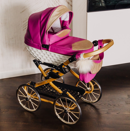 Wózek lalkowy ADBOR LILY Stelaż SPORT + Torebka + Koszyk (kolor: Ls-12)