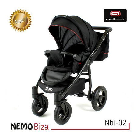Wózek dziecięcy ADBOR NEMO 3w1 + Torba + Pokrowiec + Moskitiera + Fotelik Samochodowy (kolor: ST-18)
