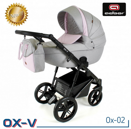 Wózek dziecięcy ADBOR OX-V 2w1 + Torba + Pokrowiec + Moskitiera + Uchwyt na butelkę (kolor: Ox-02)