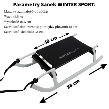 Sanki Polskie Składane metalowe Adbor Winter Sport z pasami