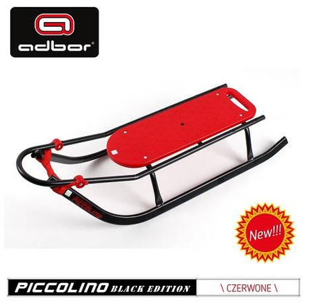 Sanki metalowe Adbor Piccolino Standard z oparciem i pasami kolor: SREBRNY