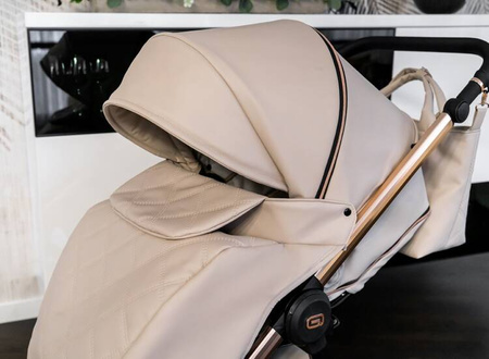 Wózek dziecięcy ADBOR LORETTO 3w1 + Torba + Pokrowiec + Moskitiera + Fotelik CAPRI (kolor: 03 - GONDOLA CZARNA)