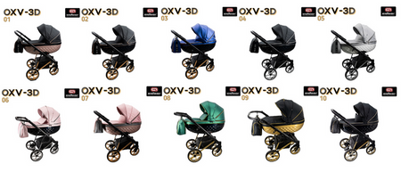 Wózek dziecięcy ADBOR OXV-3D 2w1 + Torba + Pokrowiec + Moskitiera + Uchwyt na butelkę (kolor: OXV-3D-08)