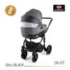 Wózek dziecięcy ADBOR OTTIS BLACK 2022 3w1 + Torba + Pokrowiec + Moskitiera + Uchwyt na butelkę + Fotelik kolor: Ob-05