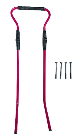 Sanki Polskie metalowe Adbor Piccolino + Gratis Latarka - sanki z oparciem, pasami, materacykiem i popychaczem kolor: Różowy