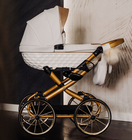 Wózek dla Lalek z EKOSKÓRY ADBOR LULU + Specjalny Gratis + Torebka + Koszyk + Ozdoba (kolor: 04) !!! NOWOŚĆ 2025 !!!