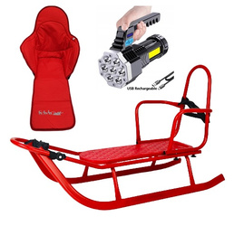 Sanki metalowe Adbor Piccolino Standard z oparciem i pasami kolor: SREBRNY