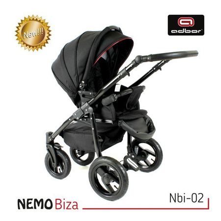 Wózek dziecięcy ADBOR NEMO 3w1 + Torba + Pokrowiec + Moskitiera + Fotelik Samochodowy (kolor: Lena-53)